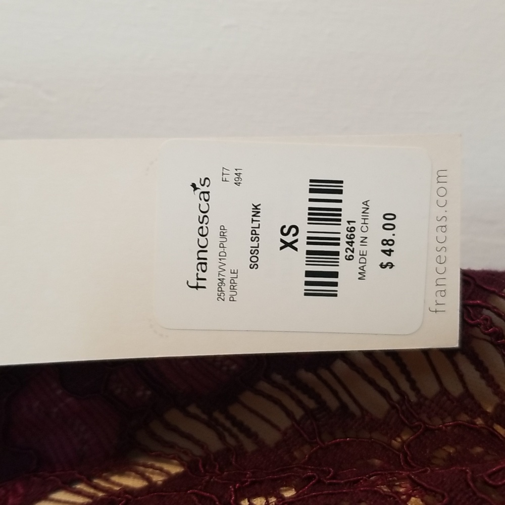 2 Francesca's dreses, XS Is NWT. S Is NWOT lacey maroon color - Picture 4 of 15
